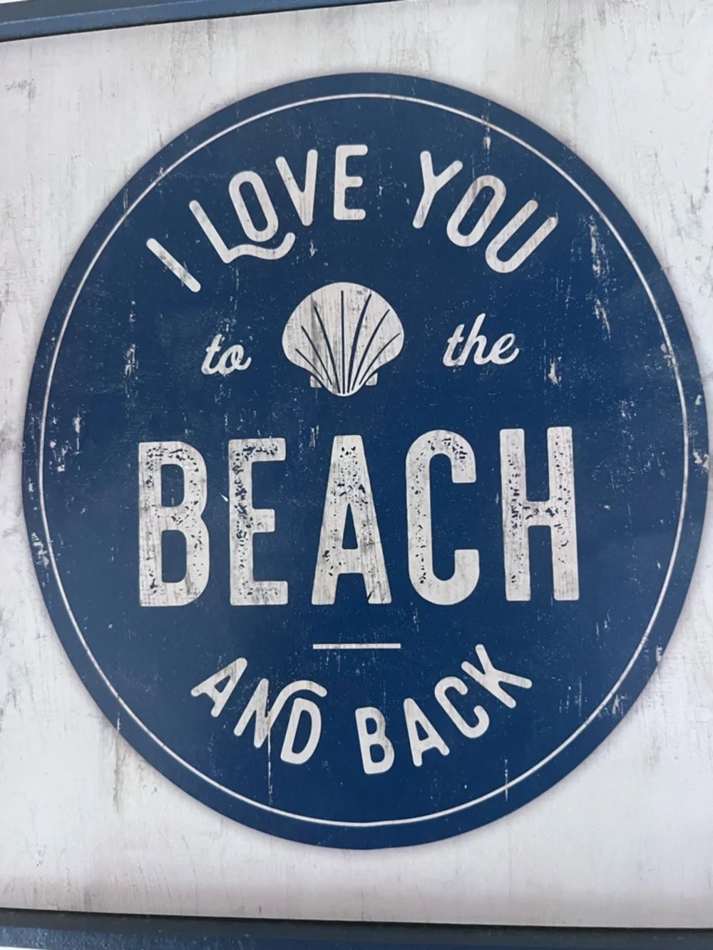 'I Love You to the Beach and Back' Nautical Coastal Wall Art Navy and White